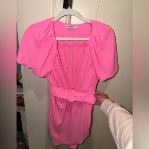 Amanda Uprichard Vibrant Pink Midi Dress